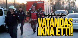 Vatandaşın Bıçakla Kendisine Zarar Veren Kişiyi İkna Etmesi news-30112024-210333